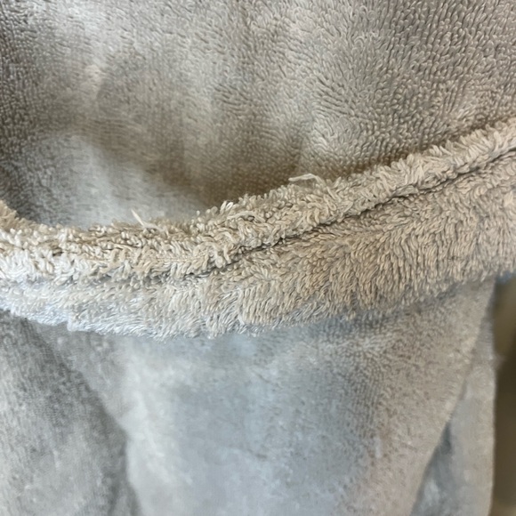Para hute Off White Light Grey Cotton Robe Size Medium - Picture 7 of 7